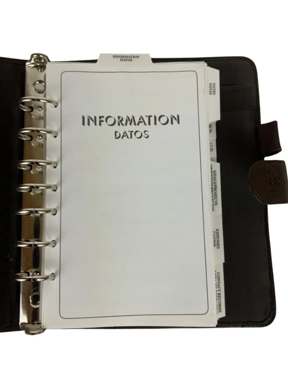Dopp Genuine Leather Brown Planner Organizer With Snap Closure and Inserts